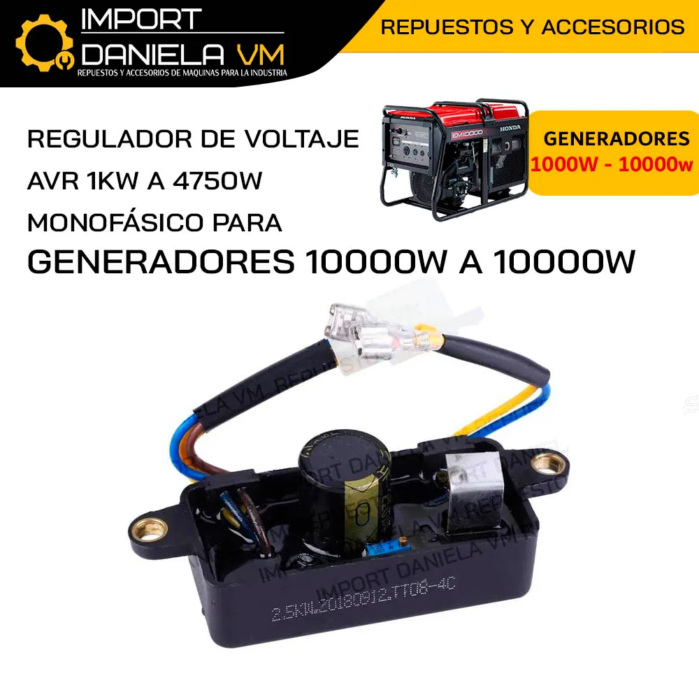 Regulador de Voltaje AVR 1KW a 4750w Monofásico para Generadores de 1000W a 10000W