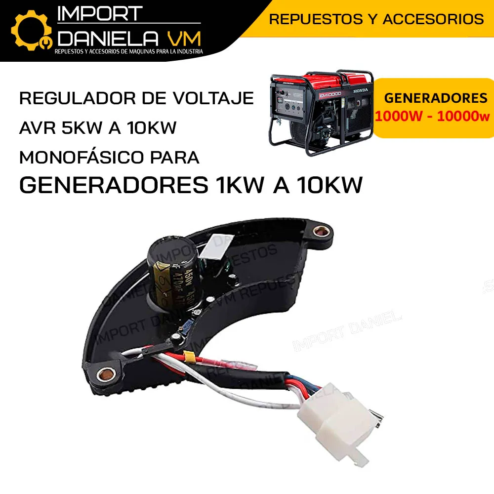 Regulador de Voltaje AVR 5KW a 10KW Monofásico para Generadores de 1KW a 10KW