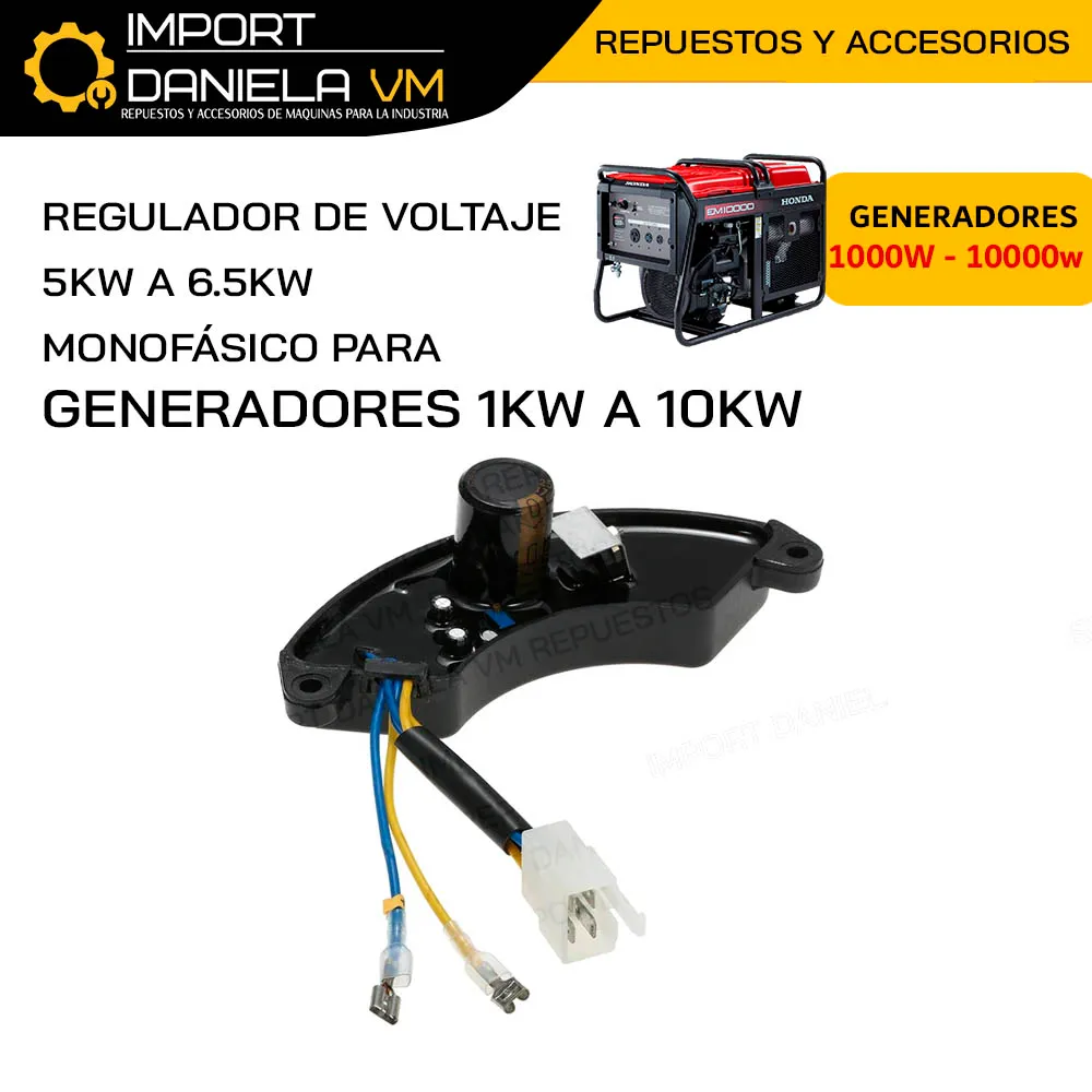 Regulador de Voltaje AVR 5KW 6.5KW Monofásico Automático para Generadores de 1KW a 10KW